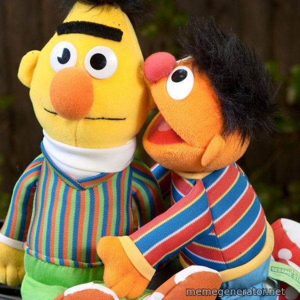 Ernie Whispers To Bert meme template